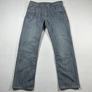 Levis Jeans Mens 32x30 Light Blue Denim Slim Straight Button Pockets Baggy Y2K